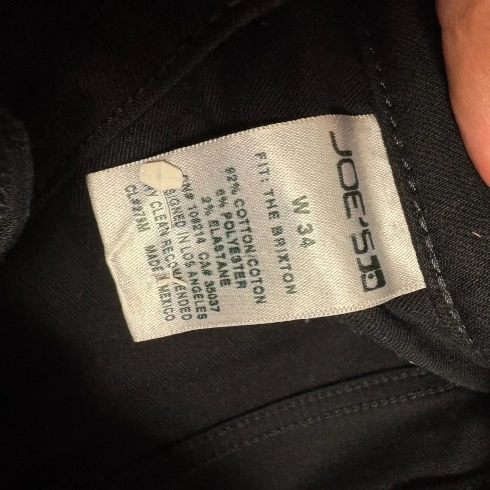 Joes Jeans The Brixton Straight Narrow Mens Pants Black W34 L34 Cotton Blend